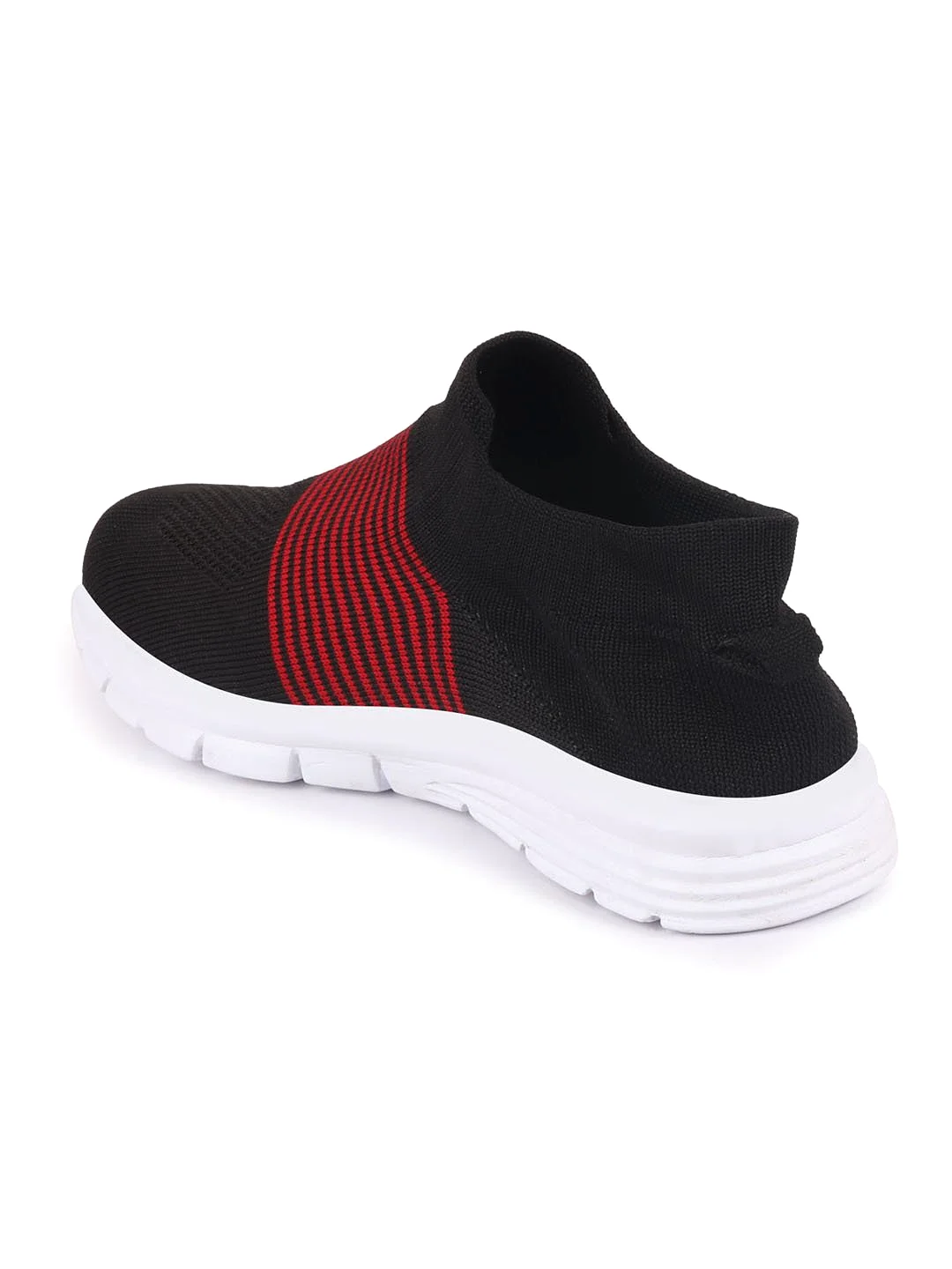 Men Black Knitted Sports Walking Shoes