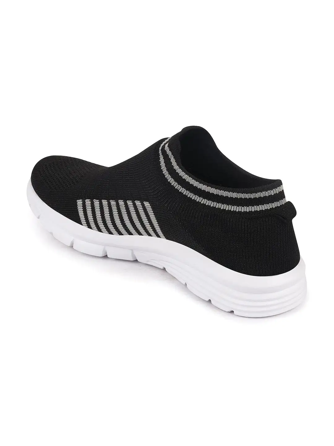 Men Black Sports & Outdoor Slip On Walking Shoes