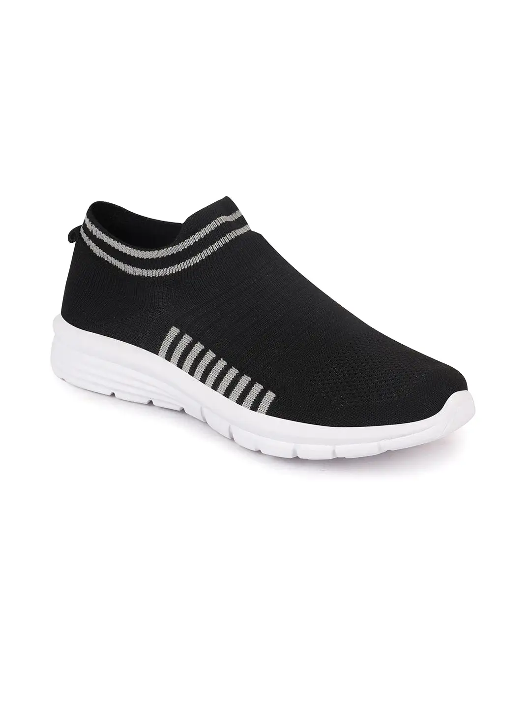 Men Black Sports & Outdoor Slip On Walking Shoes