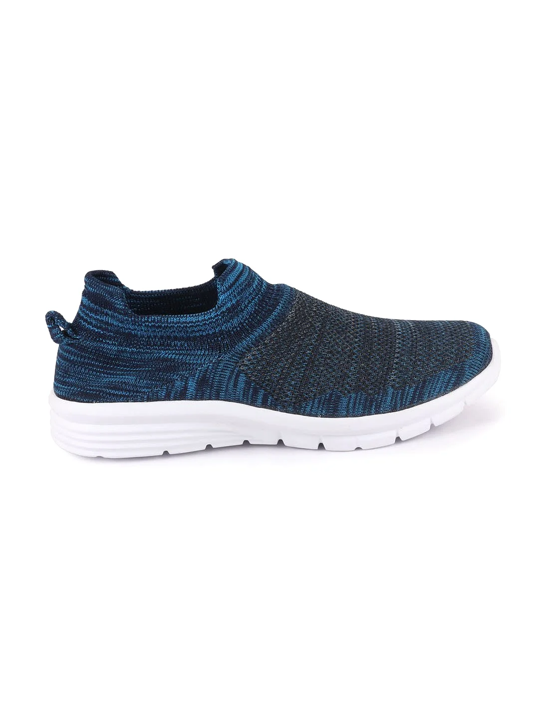 Men Blue Knitted Sports Walking Shoes