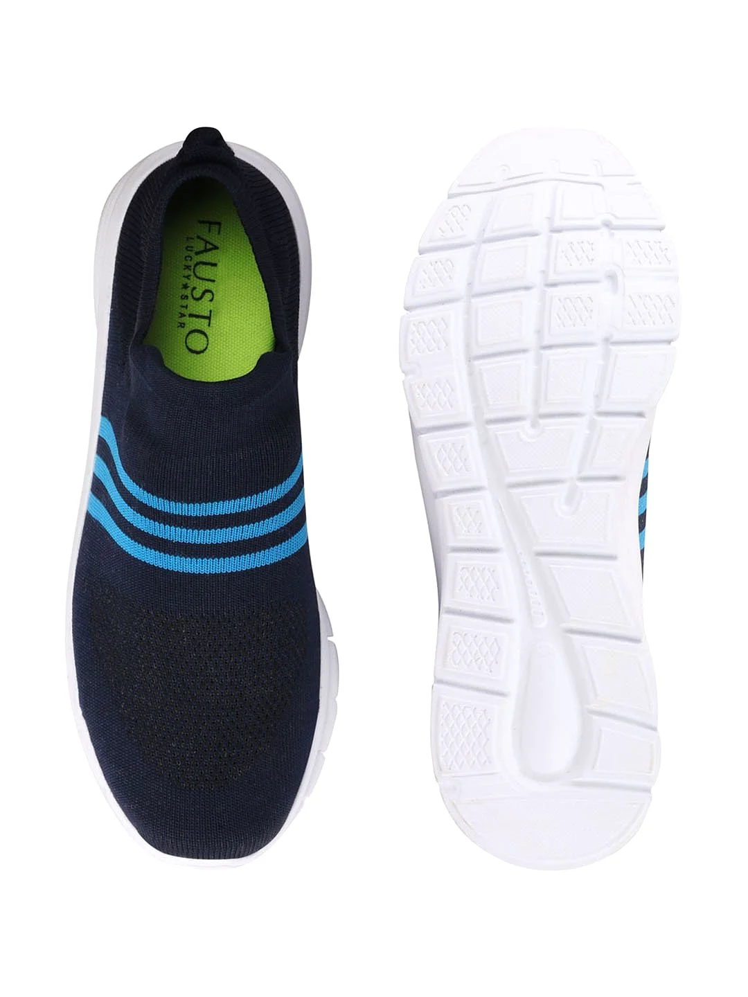 Men Blue Sports & Outdoor Slip On Walking Shoes