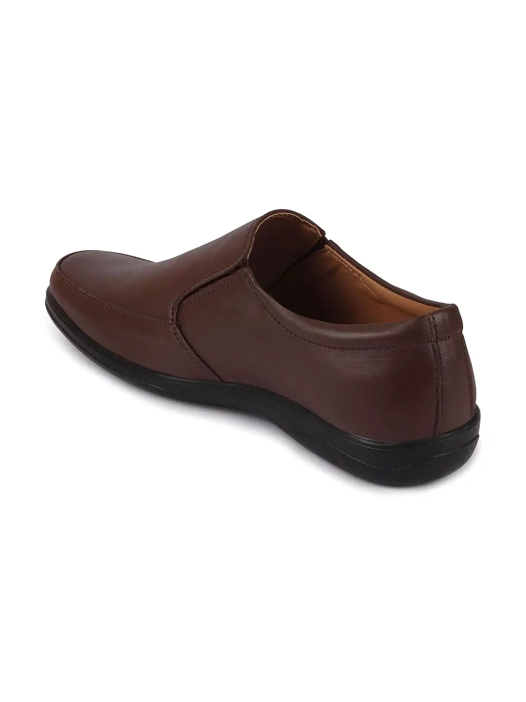 Men Brown Formal Leather Slip On Shoes