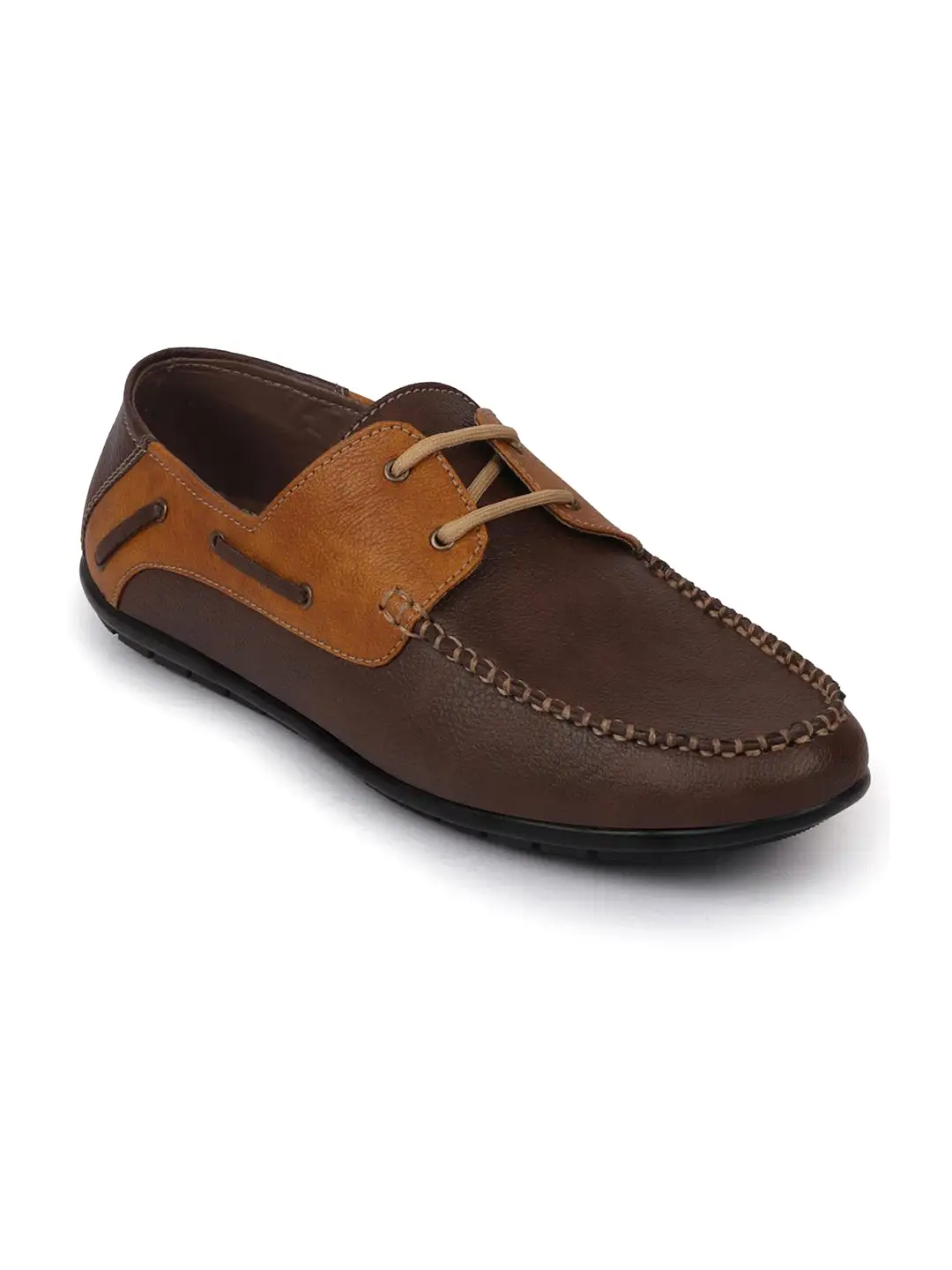 Men Brown Lace Up Boat Shoes