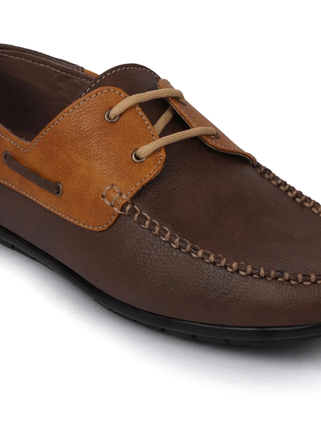 Men Brown Lace Up Boat Shoes