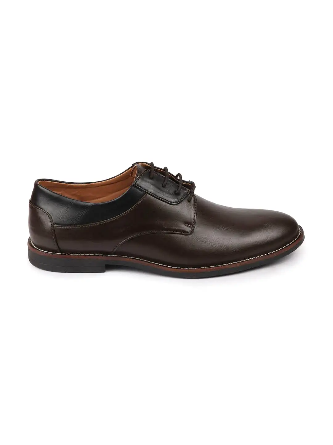 Men Brown Lace Up Welted Oxford Shoes