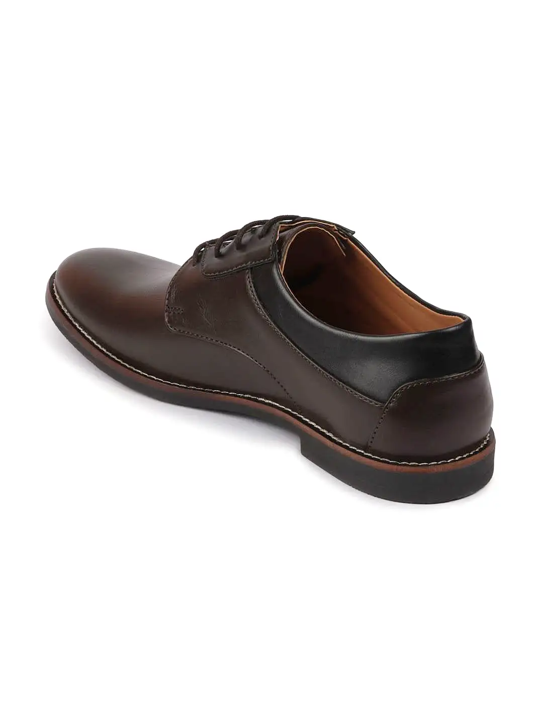 Men Brown Lace Up Welted Oxford Shoes