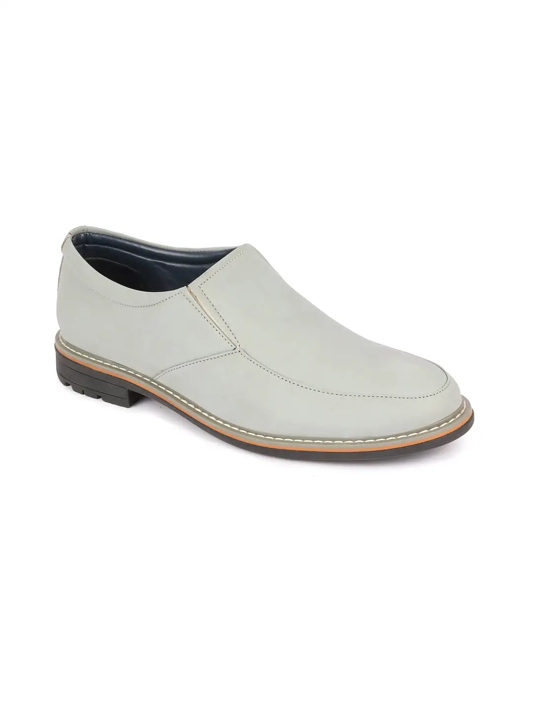 Men Sky Blue Formal Office Comfort Design Broad Feet TPR Welted Sole Slip On Shoes