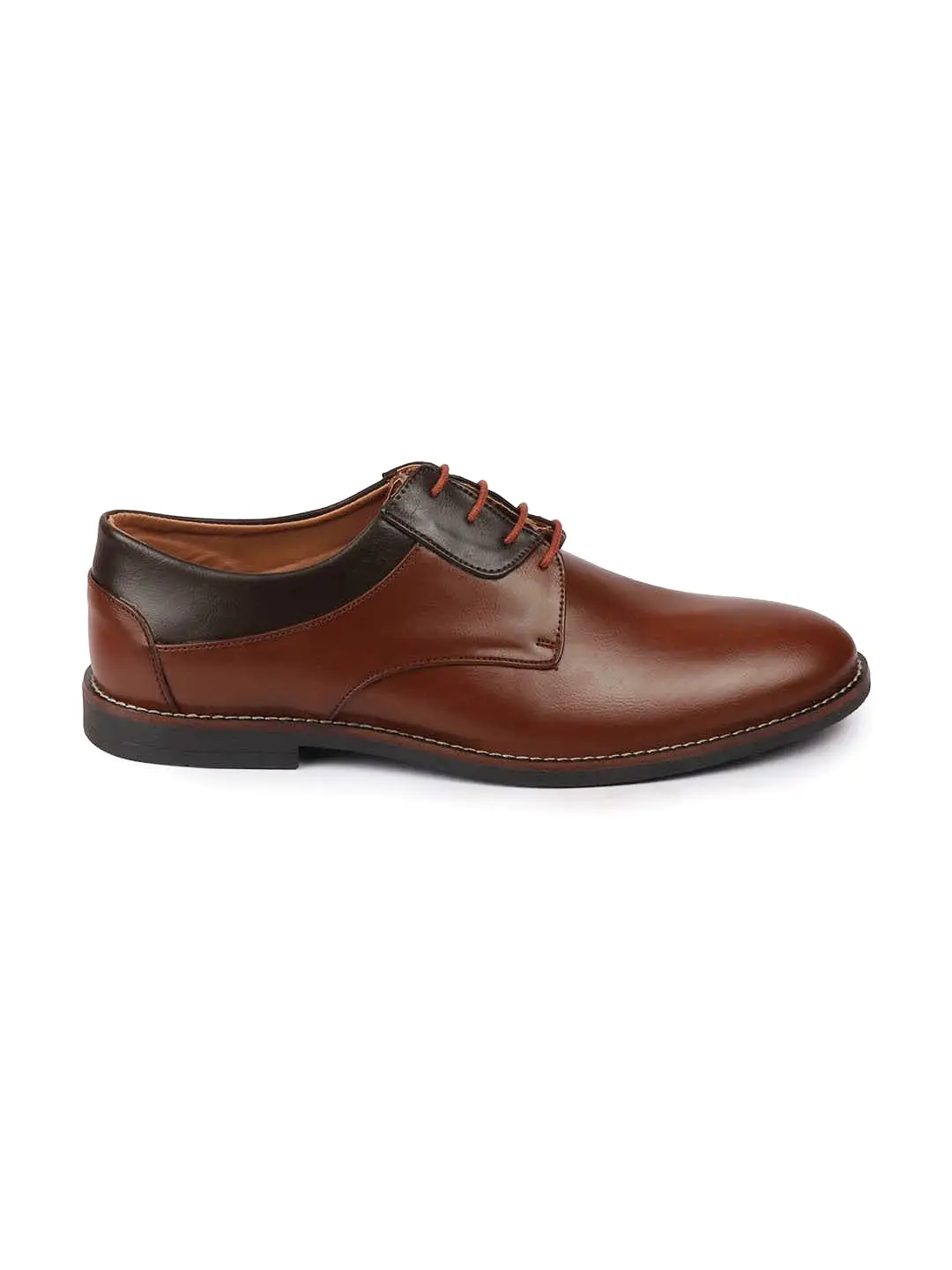 Men Tan Lace Up Welted Oxford Shoes