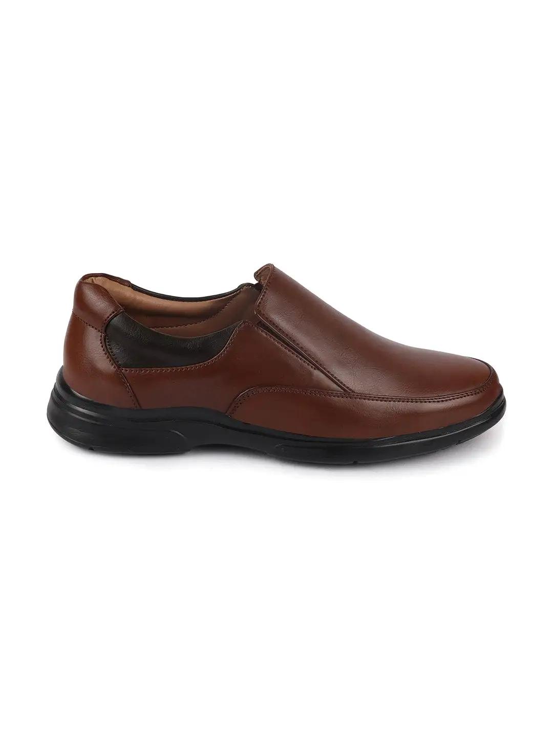 Men Tan Thermal Formal Slip On Shoes