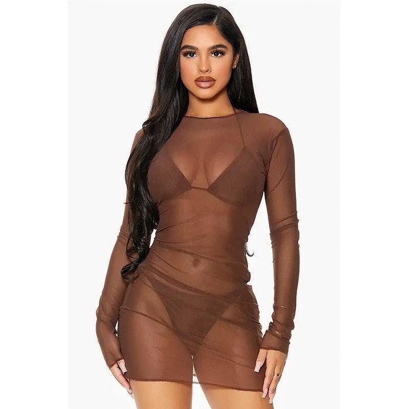 Mesh Pool Coverup Swimwear Dress