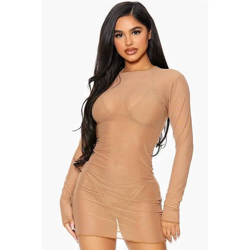 Mesh Pool Coverup Swimwear Dress