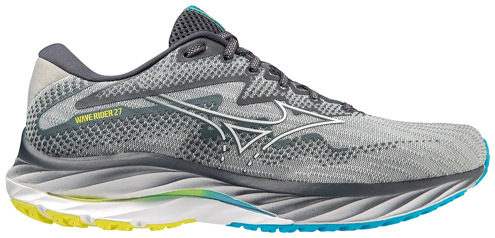 Mizuno Wave Rider 27 (D Width) - Pearl Blue/White/Bolt (Mens)