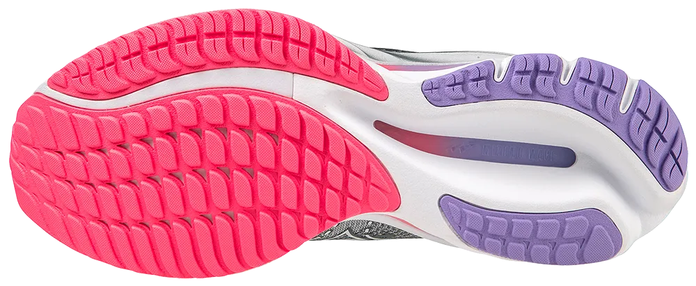 Mizuno Wave Rider 27 (D Width) - Pearl Blue/White/High-Vis Pink (Womens)