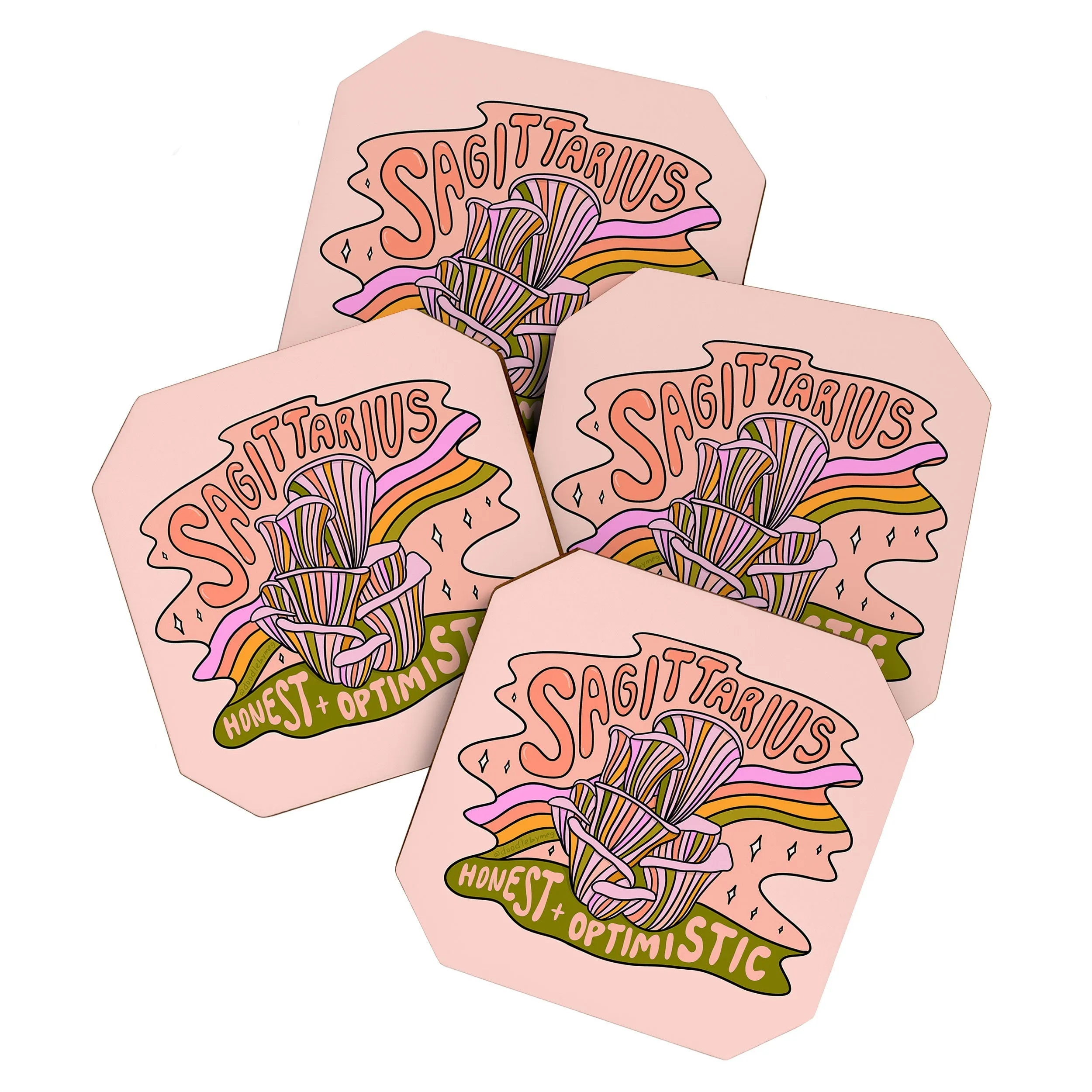 Mushroom Zodiac Sign Coaster Sets (DS) DD