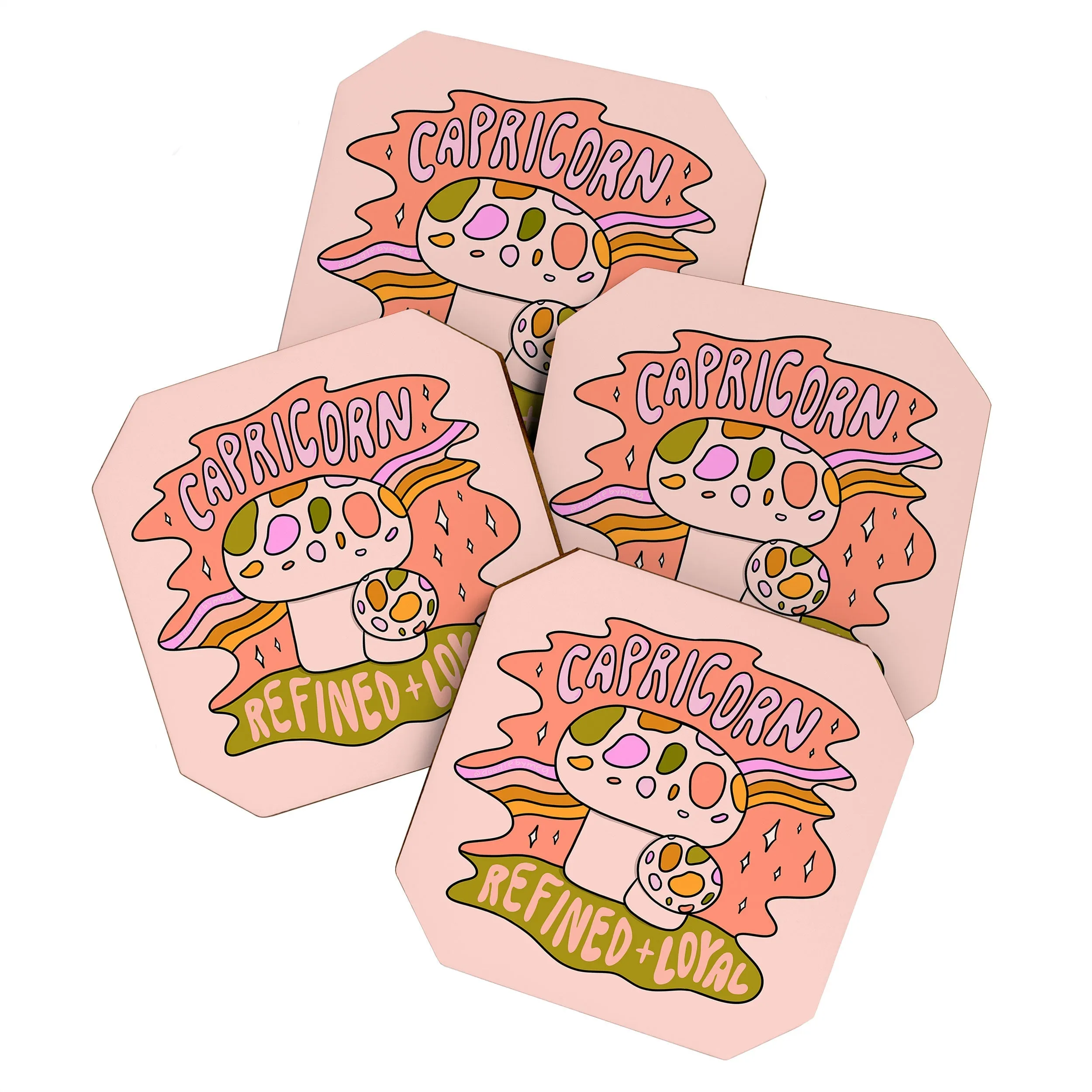 Mushroom Zodiac Sign Coaster Sets (DS) DD