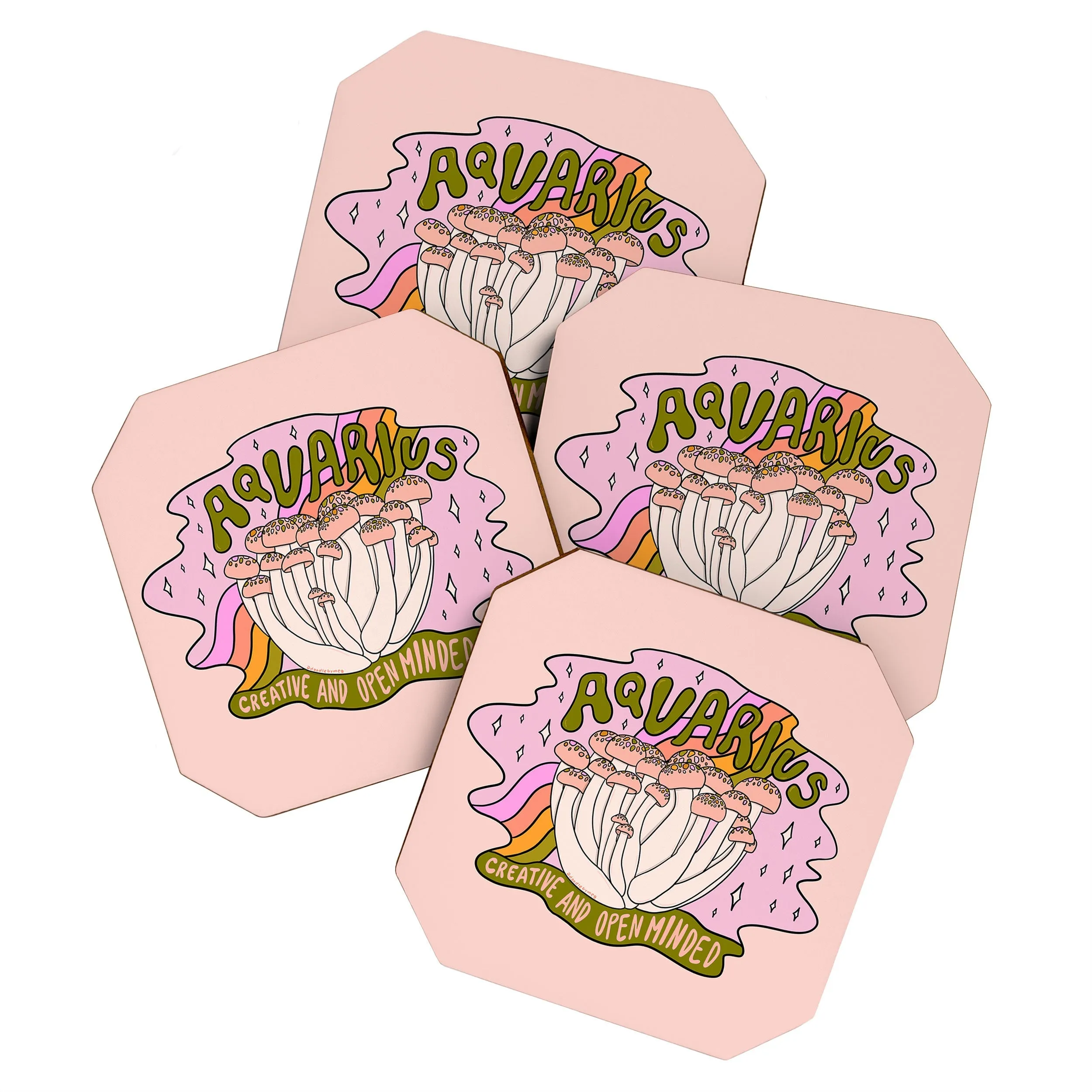 Mushroom Zodiac Sign Coaster Sets (DS) DD