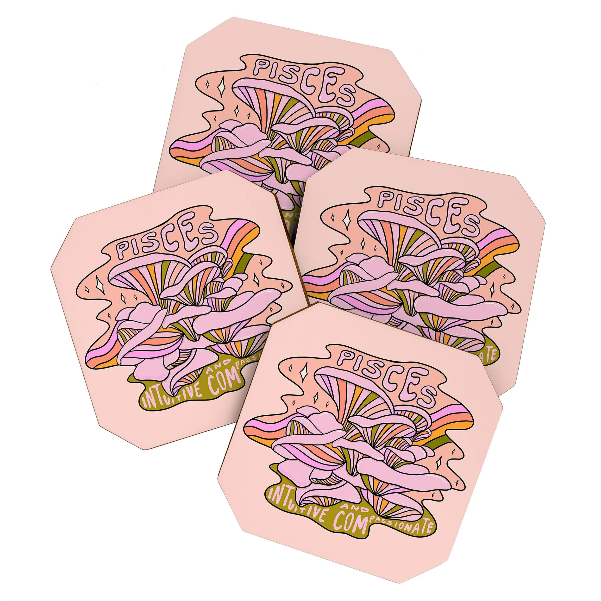 Mushroom Zodiac Sign Coaster Sets (DS) DD