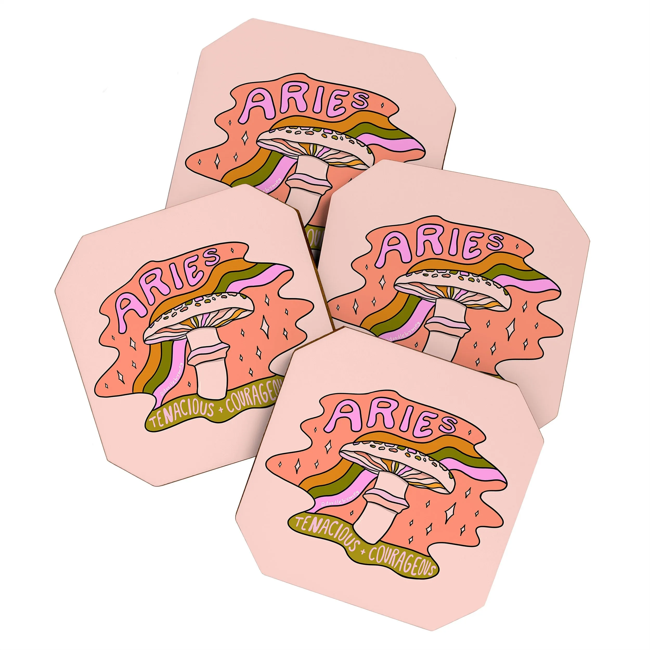 Mushroom Zodiac Sign Coaster Sets (DS) DD