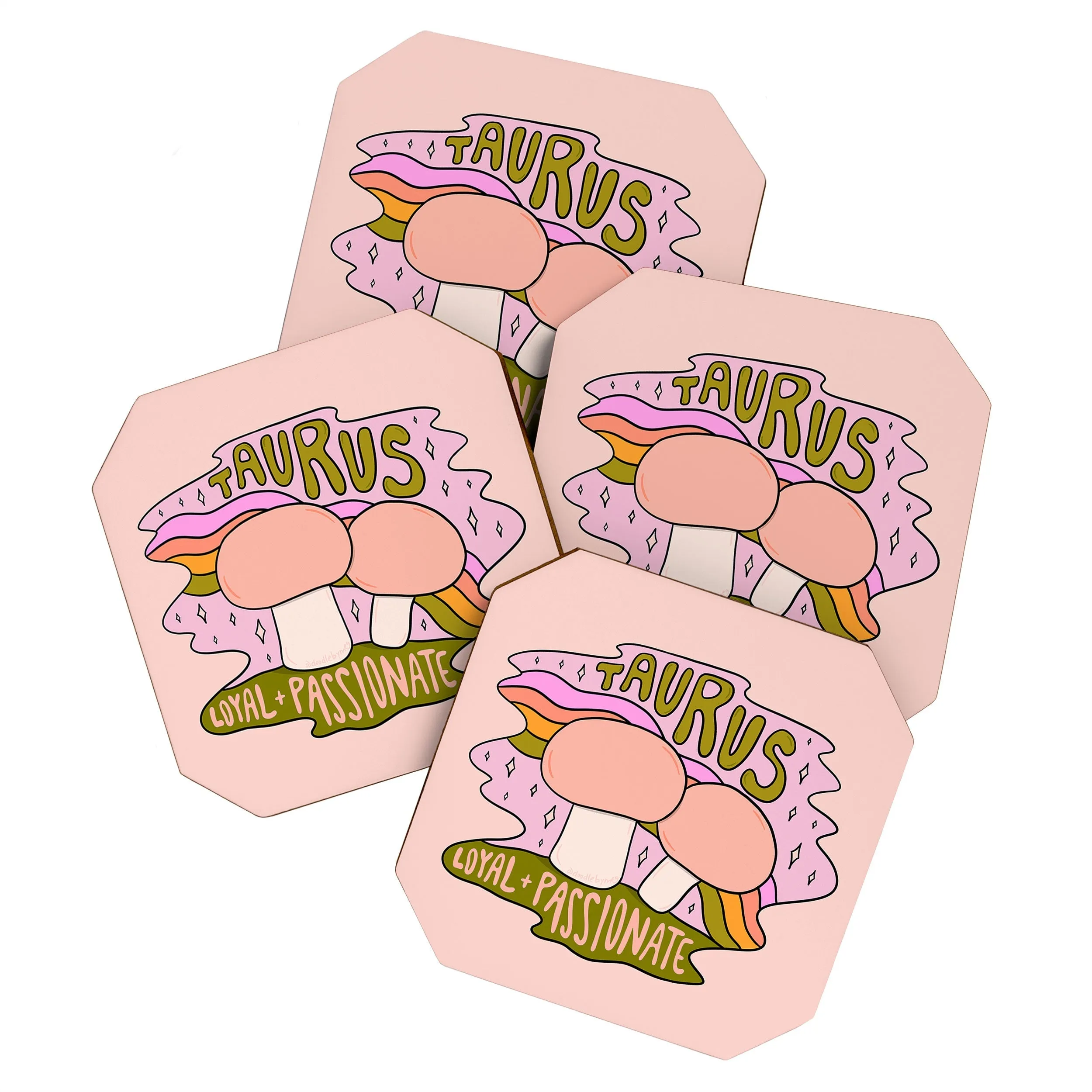 Mushroom Zodiac Sign Coaster Sets (DS) DD