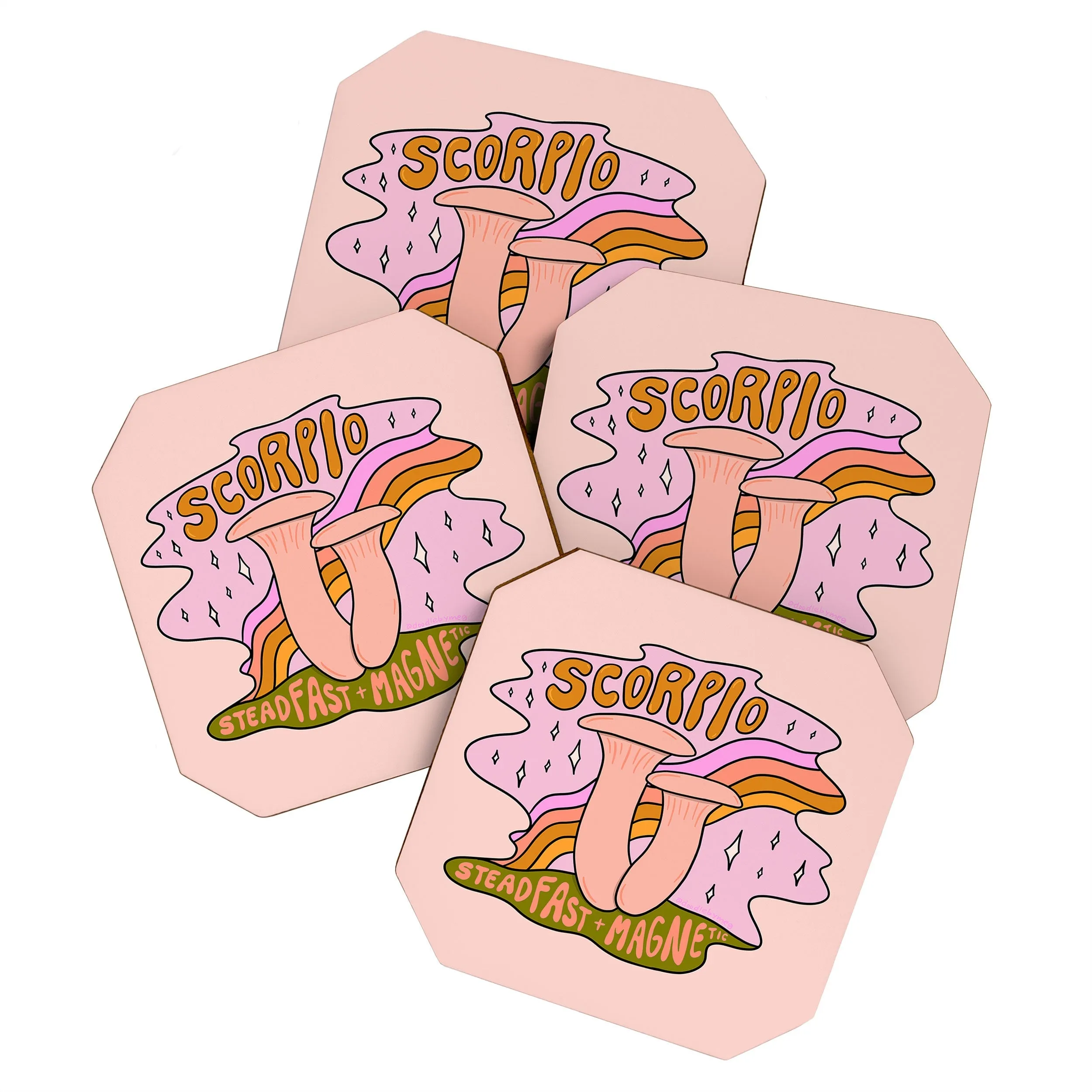 Mushroom Zodiac Sign Coaster Sets (DS) DD