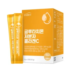 Natural Plus EVERFIT Glutathione Low Molecular Collagen 30 Sticks Health Supplements Vitamin C Fish Collagen