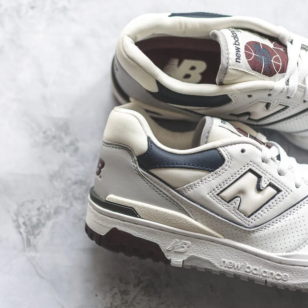 New Balance 550 White Burgundy Navy