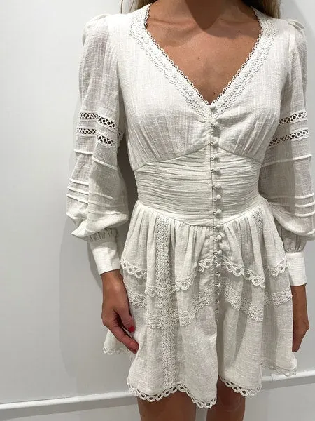 Off white Ruby button front dress