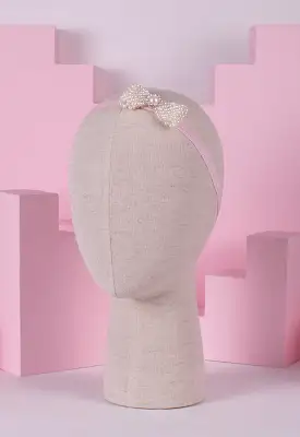 Pearl Beaded Bow Ribbon Headband