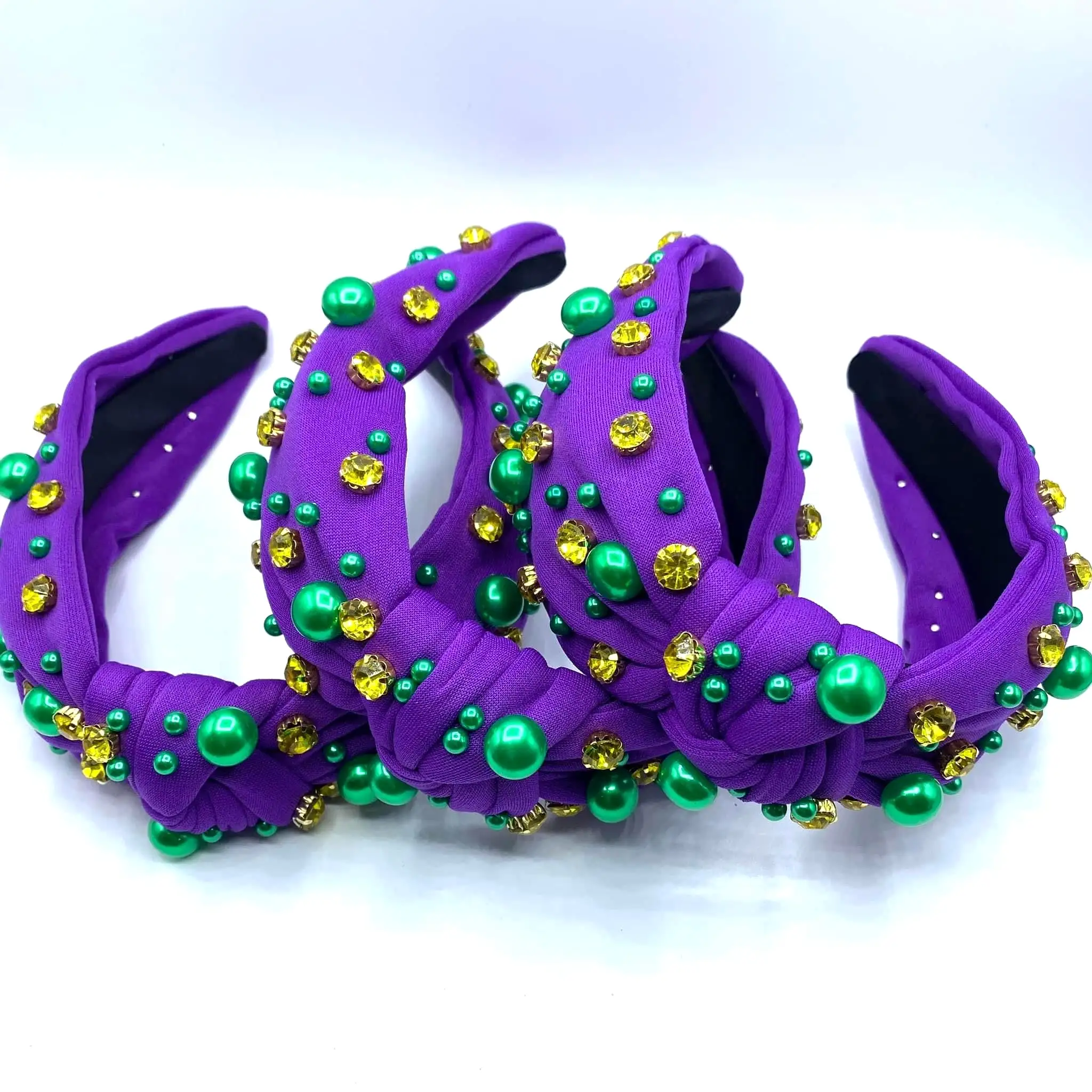 Purple Rhinestone and Pearl Headband