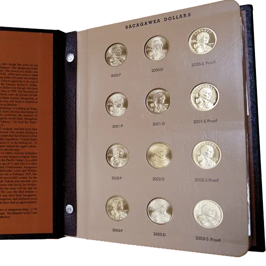 Sacagawea (Native American) Dollar Sets 2000 to 2015 PDS in Dansco Album