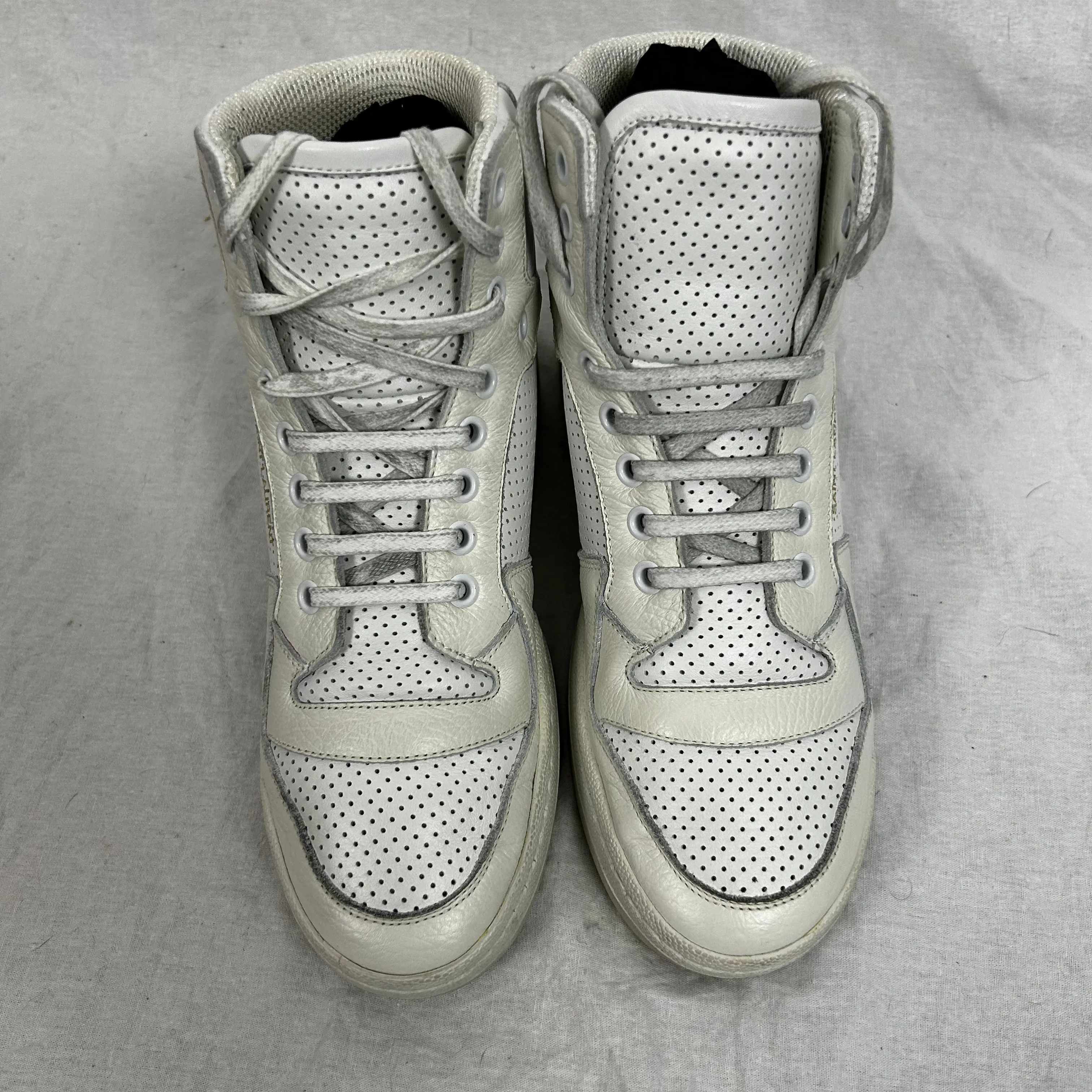 Saint Laurent 720 White Leather Mid Top Sneakers 37