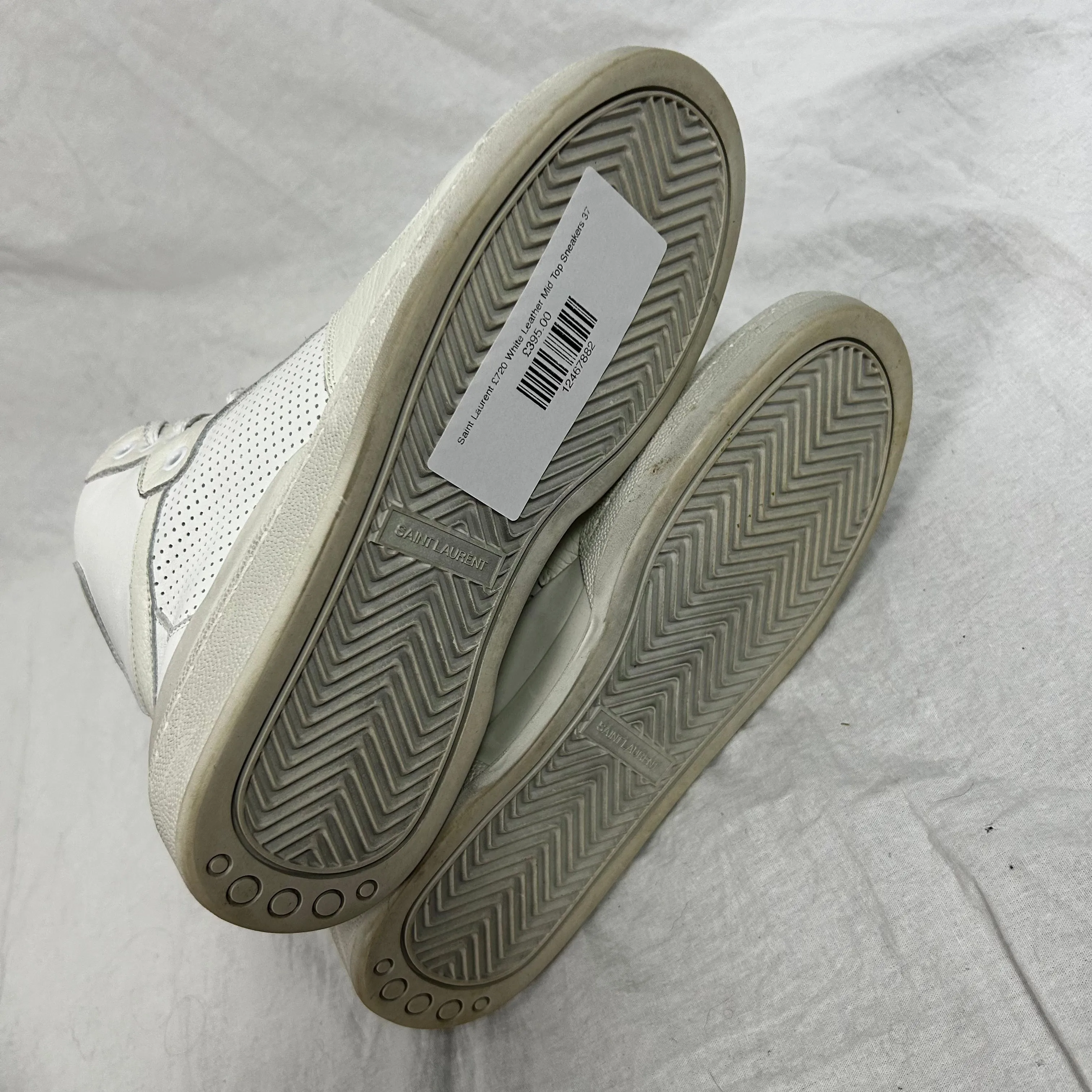 Saint Laurent 720 White Leather Mid Top Sneakers 37