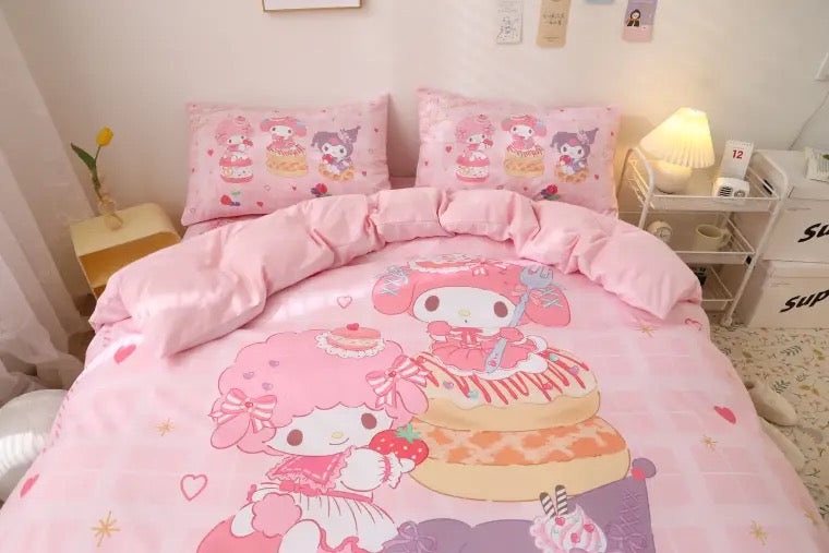 Sanrio core my melody kuromi piano bedding sets bed linen