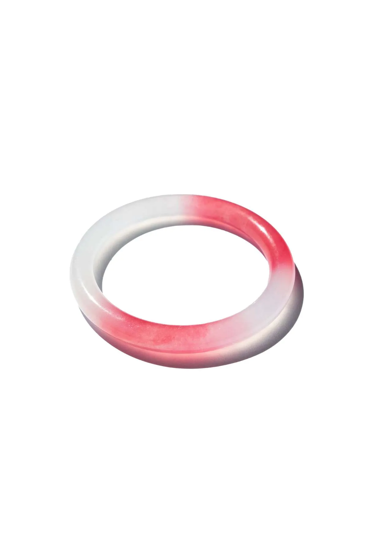 Seree Skinny Round Jade Stone Bangle - Pink