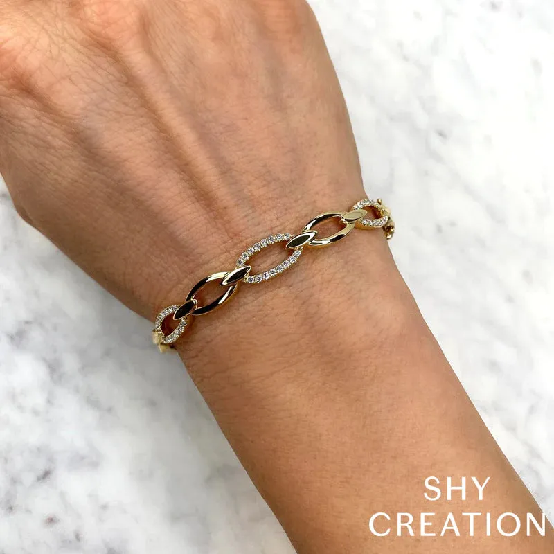 Shy Creation Classic Diamond Link Bangle