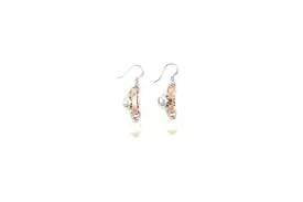 Sphere & Pearl Earrings, Rosegold/Rhodium