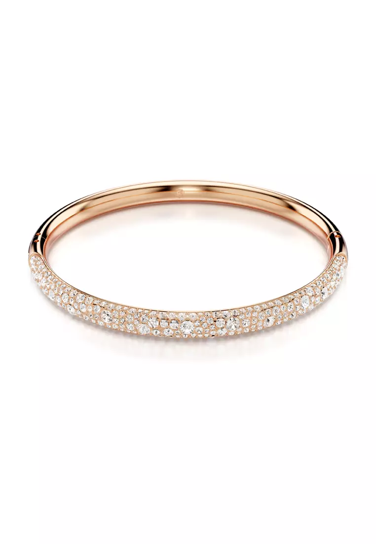 Swarovski Sublima bangle, Snow pavé, White, Rose gold-tone plated