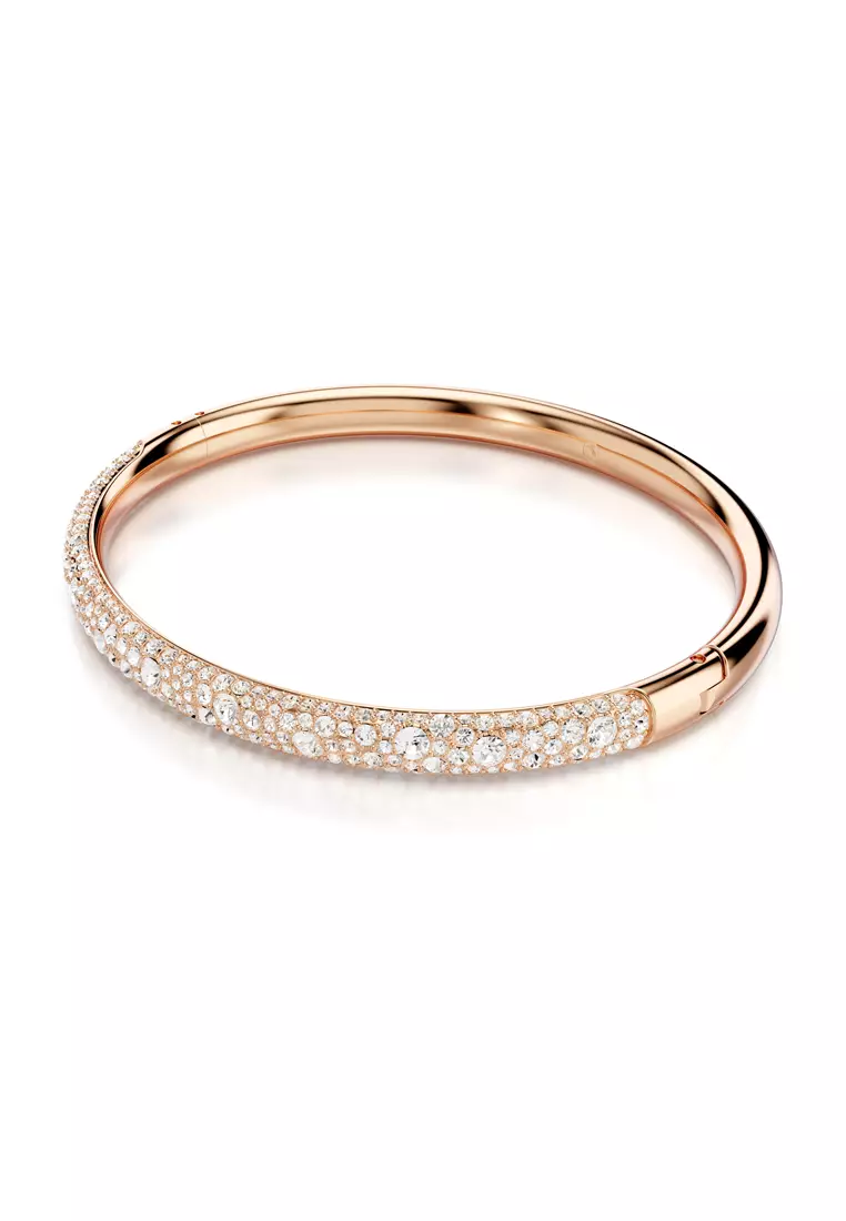 Swarovski Sublima bangle, Snow pavé, White, Rose gold-tone plated