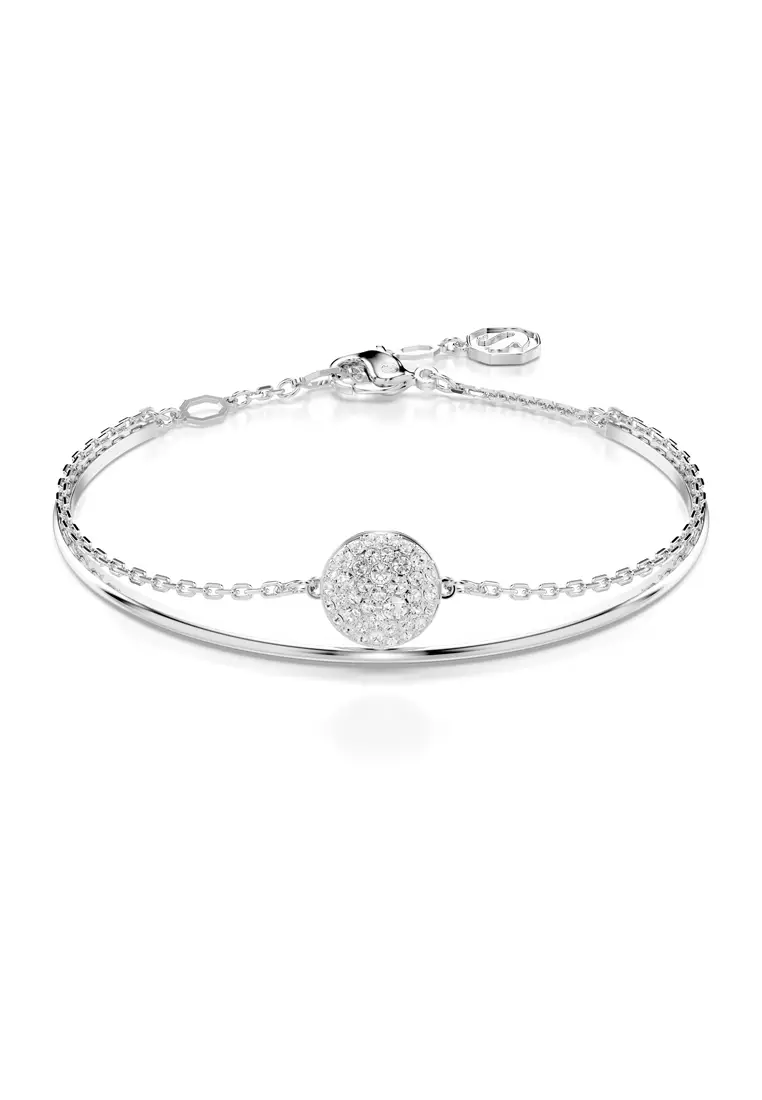 Swarovski Sublima bangle, White, Rhodium plated