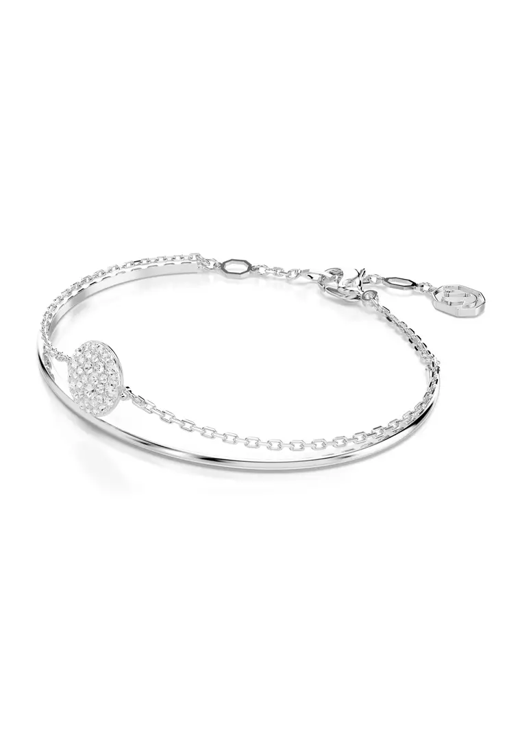 Swarovski Sublima bangle, White, Rhodium plated