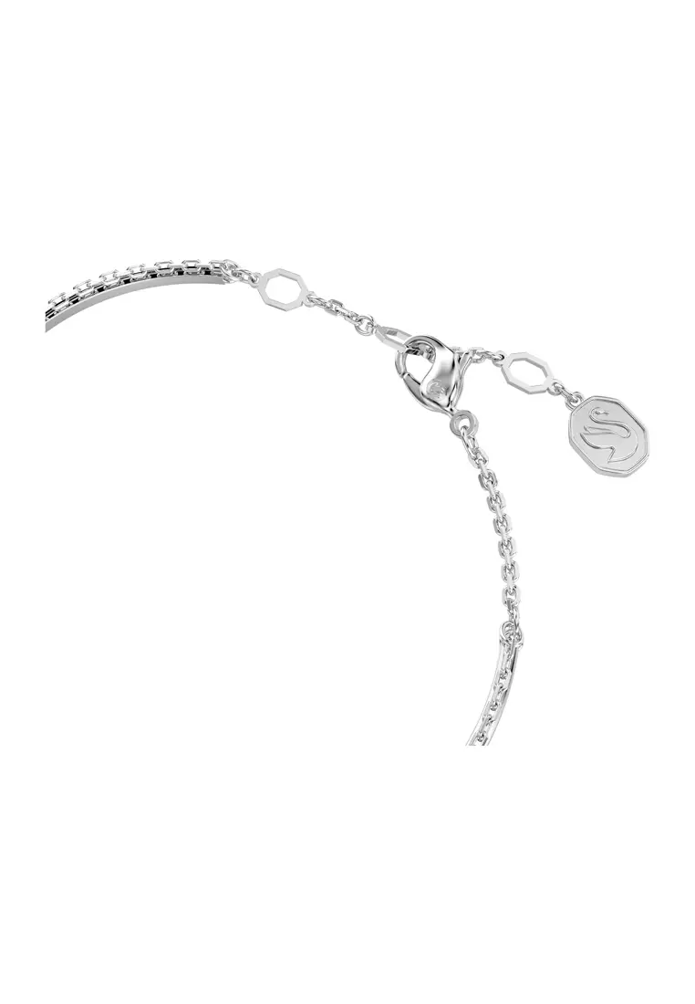 Swarovski Sublima bangle, White, Rhodium plated