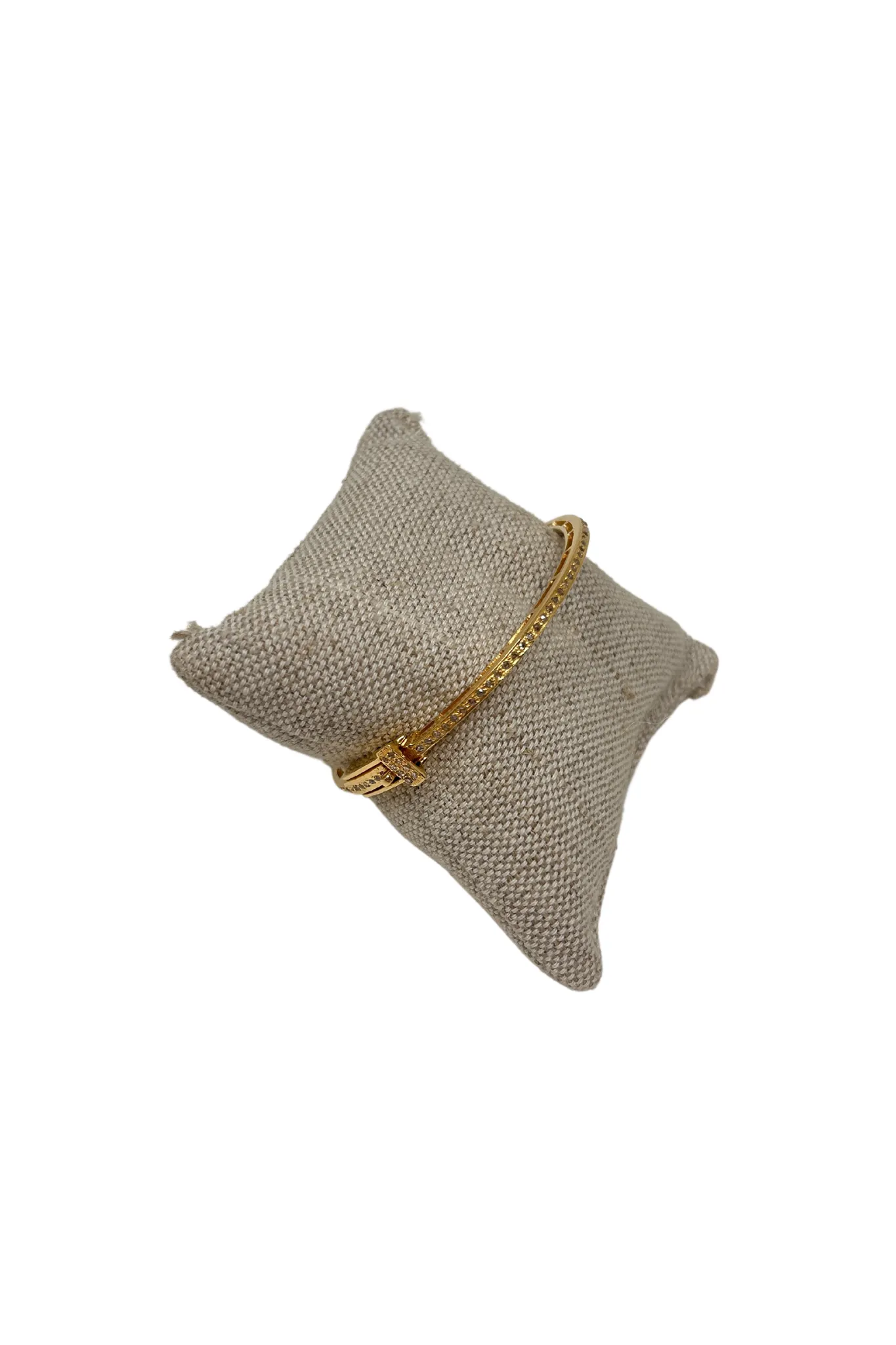 The Woods Single row diamond brass bangle (trunk show)