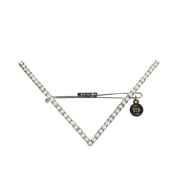 Vee Pearl Barette, Rhodium