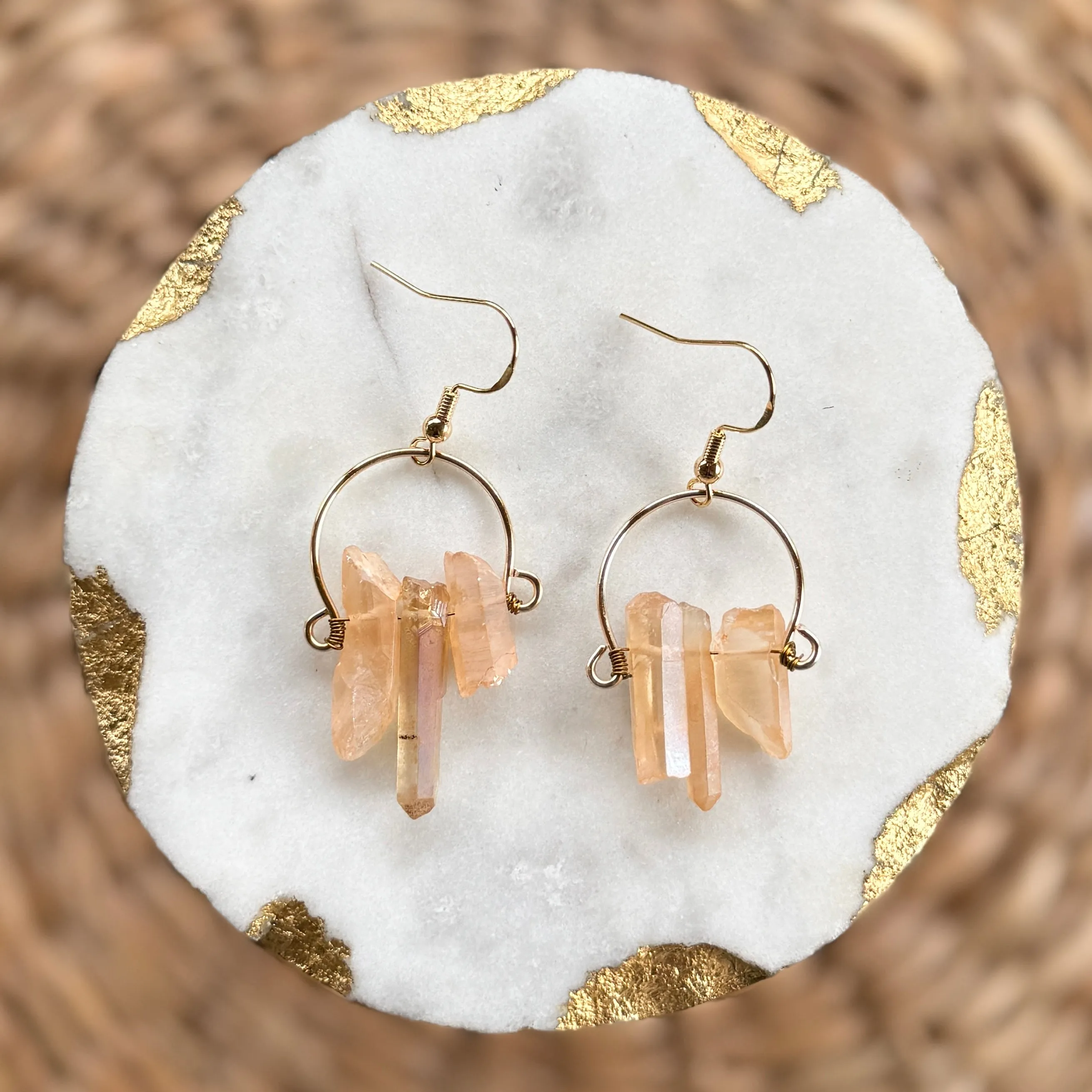 VIBES - quartz hoops - PEACH