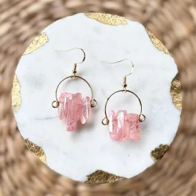 VIBES - quartz hoops - PINK