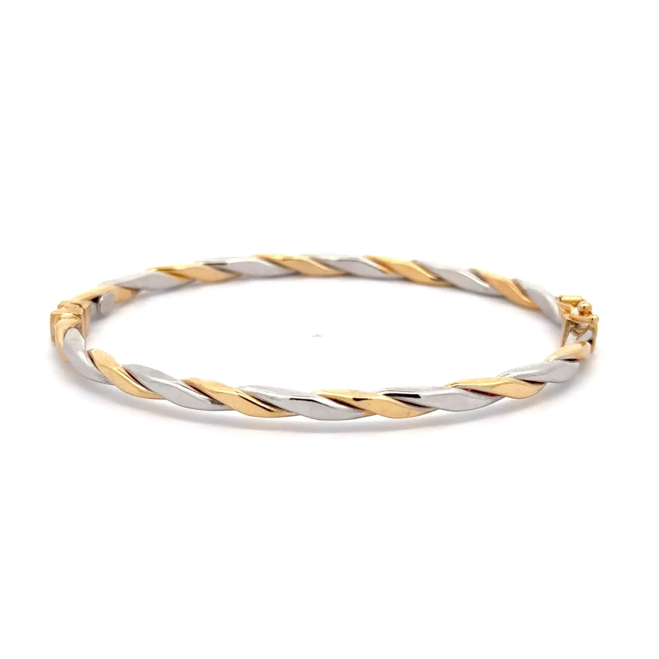 WD1179 14kt Gold Twist Rope Style Open Bangle