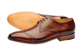 WINGCAP BROGUE DERBY WITH MEDALLION – MEDIUM BROWN