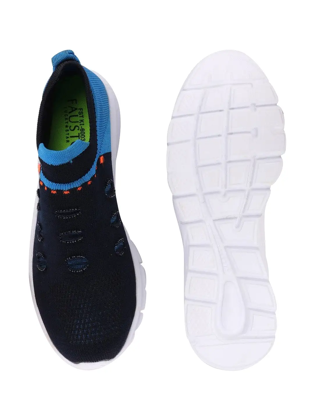 Women Blue Sports Slip-On Walking Shoes